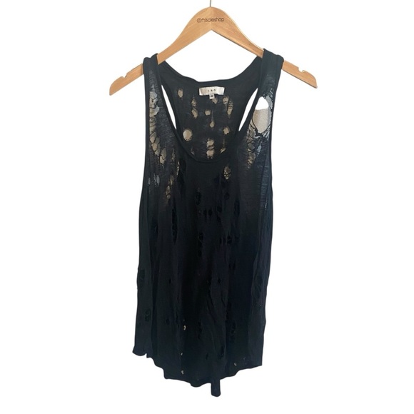 IRO Tops - IRO Paris Black Linen Ultra Distressed Tank Size 36/US Small